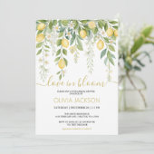 Love in Bloom | Lemon Blossom Bridal Shower Einladung (Stehend Vorderseite)