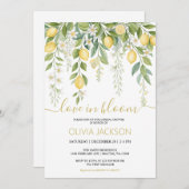 Love in Bloom | Lemon Blossom Bridal Shower Einladung (Vorne/Hinten)