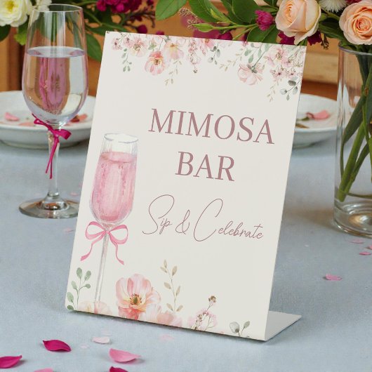 Love in Bloom Mimosa Bar Bridal Shower Sockelschild