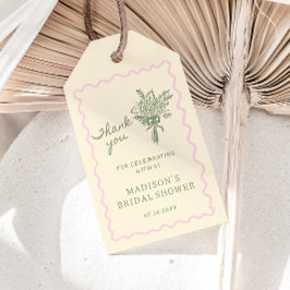 Love in Bloom Pink Sage Bridal Shower Thank you Geschenkanhänger