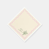 Love in Bloom Sage Pink Bridal Shower Serviette (Ecke)