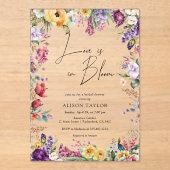 Love In Bloom Spring Floral Bridal Shower Acryleinladungen (Vorderseite)