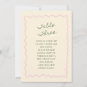 Love in Bloom Whimsical Handwritten Table 3 Card Einladung (Vorderseite)