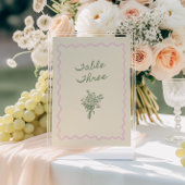 Love in Bloom Whimsical Handwritten Table 3 Card Einladung