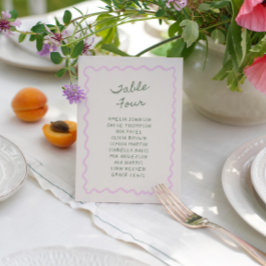 Love in Bloom Whimsical Handwritten Table 4 Card Einladung