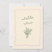 Love in Bloom Whimsical Handwritten Table Two Card Einladung (Vorderseite)