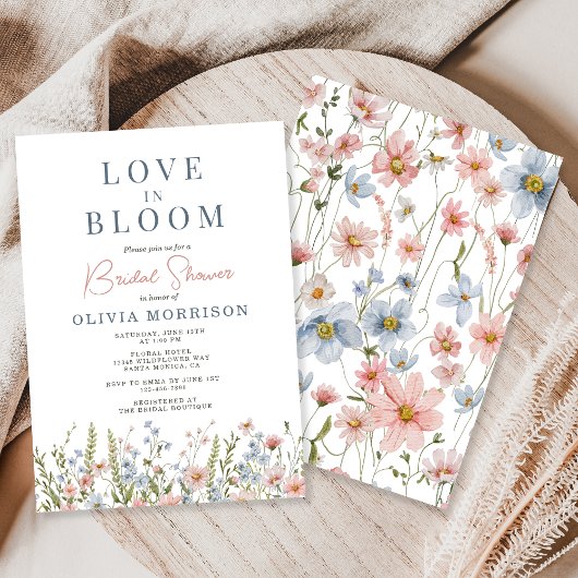 Love in Bloom Wildflower Bridal Shower Einladung