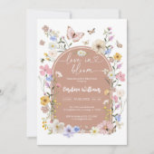 Love In Bloom Wildflower Butterfly Baby Shower Einladung (Vorderseite)
