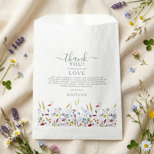 Love in Bloom Wildflower Meadow Bridal Shower Geschenktütchen