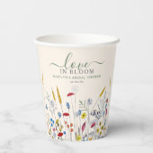 Love in Bloom Wildflower Meadow Bridal Shower Pappbecher (Rückseite)