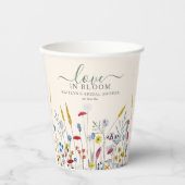 Love in Bloom Wildflower Meadow Bridal Shower Pappbecher (Vorderseite)