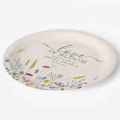 Love in Bloom Wildflower Meadow Bridal Shower Pappteller (Schrägansicht)