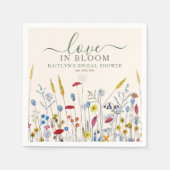 Love in Bloom Wildflower Meadow Bridal Shower Serviette (Vorderseite)