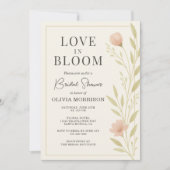 Love in Bloom Wildflower QR Code Bridal Shower Einladung (Vorderseite)