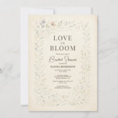 Love in Bloom Wildflower QR Code Bridal Shower Einladung (Vorderseite)