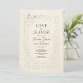 Love in Bloom Wildflower QR Code Bridal Shower Einladung (Stehend Vorderseite)