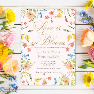 Love In Bloom Wildflower Rosa Brautparty Einladung
