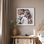 Love in Elegant Script | Your Photo with Heart Poster<br><div class="desc">This beautiful poster features the word "Love" in elegant, swirly calligraphy script, with one of your favorite personal photos and a handwritten scribbled heart. You can add your initials or monogram, or the name of any loved ones such as your mom, grandma, family, or spouse. Also makes the perfect wedding...</div>