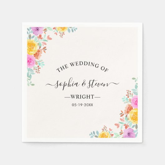 Love in Full Bloom – Springtime Wedding Serviette (Vorderseite)