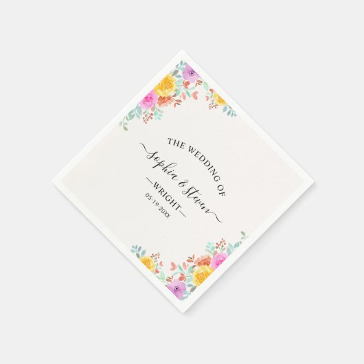 Love in Full Bloom – Springtime Wedding Serviette (Ecke)