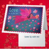 Love in in the Air Personalized Angel Hearts Karte