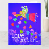 Love in in the Air Personalized Angel Hearts Karte (Vorderseite)
