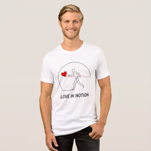 Love In Motion Minimalist Line Art Slogan Tee (Vorderseite voll)