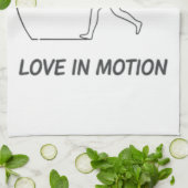 Love In Motion Minimalist Line Art Slogan Tee Geschirrtuch (Gefaltet)