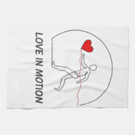 Love In Motion Minimalist Line Art Slogan Tee Geschirrtuch