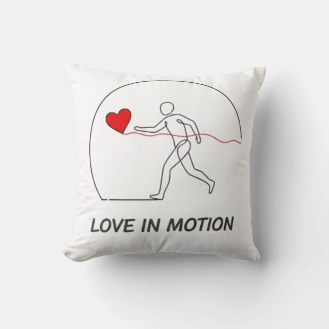 Love In Motion Minimalist Line Art Slogan Tee Kissen (Vorderseite)