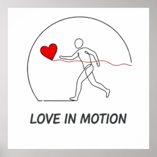 Love In Motion Minimalist Line Art Slogan Tee Poster (Vorne)