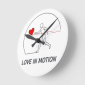 Love In Motion Minimalist Line Art Slogan Tee Runde Wanduhr (Winkel)