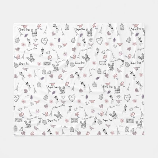 Love in Peris Bohemian Fleecedecke (Vorderseite (Horizontal))