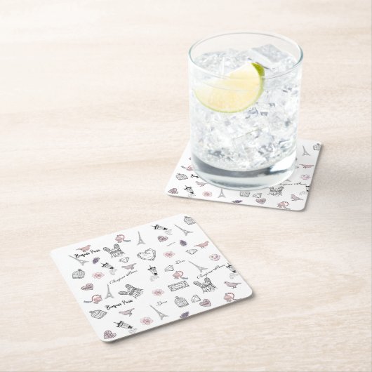 Love in Peris Bohemian Rechteckiger Pappuntersetzer (Vor Ort)