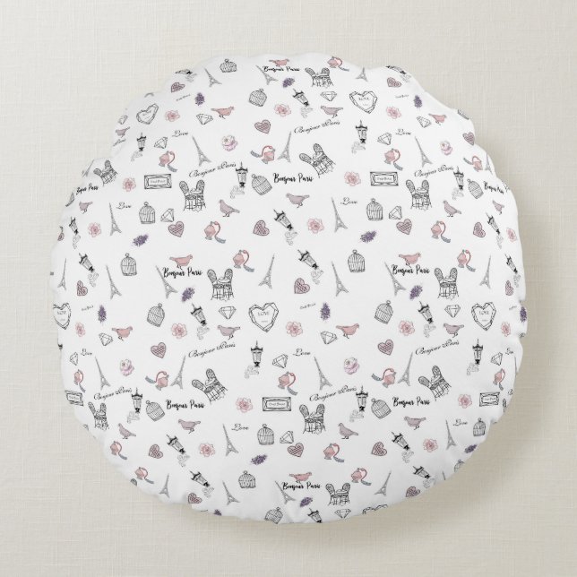 Love in Peris Bohemian Rundes Kissen (Vorderseite)