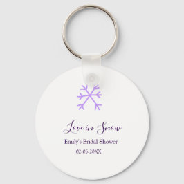 Love in Snow bridal shower purple snowflakes paste Schlüsselanhänger