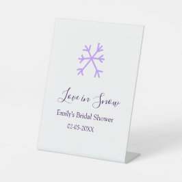 Love in Snow bridal shower purple snowflakes paste Sockelschild