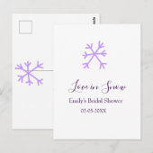 Love in Snow Junggesellinnen-Abschied violette Sch Postkarte (Vorne/Hinten)