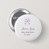 Love in Snow Junggesellinnenabschied lila Schneefl Button (Vorne & Hinten)