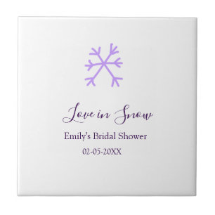 Love in Snow Junggesellinnenabschluss lila Schneef Fliese
