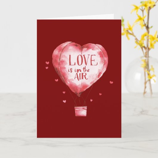 Love in the Air Balloon Karte (Gelbe Blume)