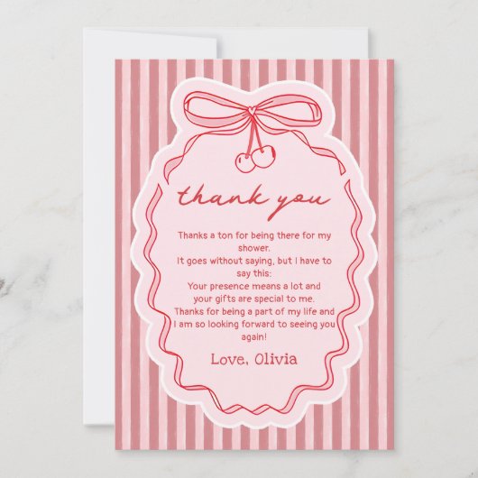 Love in the air Bow Bridal Shower Thank You Card Dankeskarte (Vorderseite)