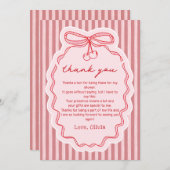 Love in the air Bow Bridal Shower Thank You Card Dankeskarte (Vorne/Hinten)
