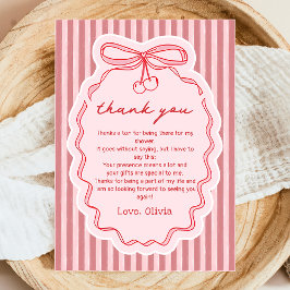 Love in the air Bow Bridal Shower Thank You Card Dankeskarte