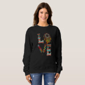LOVE Indianischer Kopfschmuck mit Feder Sweatshirt (Vorne ganz)
