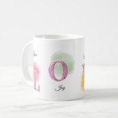 LOVE Initial Custom Name Watercolor Design Kaffeetasse (Vorderseite Links)