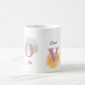 LOVE Initialer benutzerdefinierter Name Wasserfarb Kaffeetasse (Mittel)