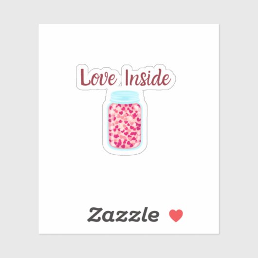 Love Inside Sticker | Valentine Packaging Label (Blatt)