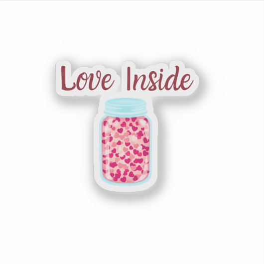 Love Inside Sticker | Valentine Packaging Label (Vorderseite)