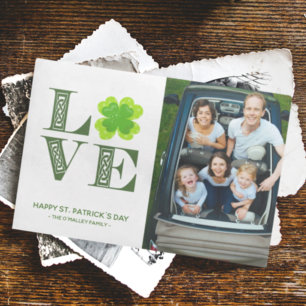 LOVE Irische keltische Shamrock St. Patrick's Day  Feiertagskarte